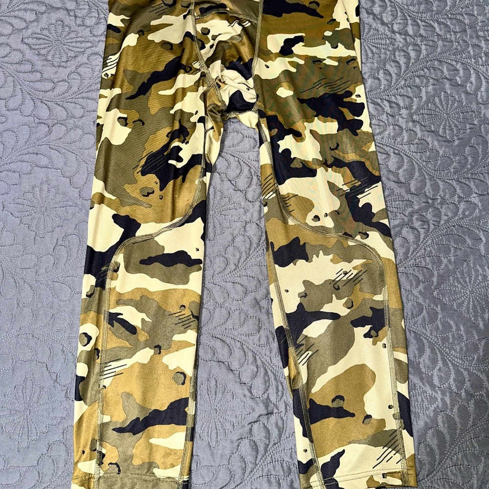 Nike Green and Black Camo Tights